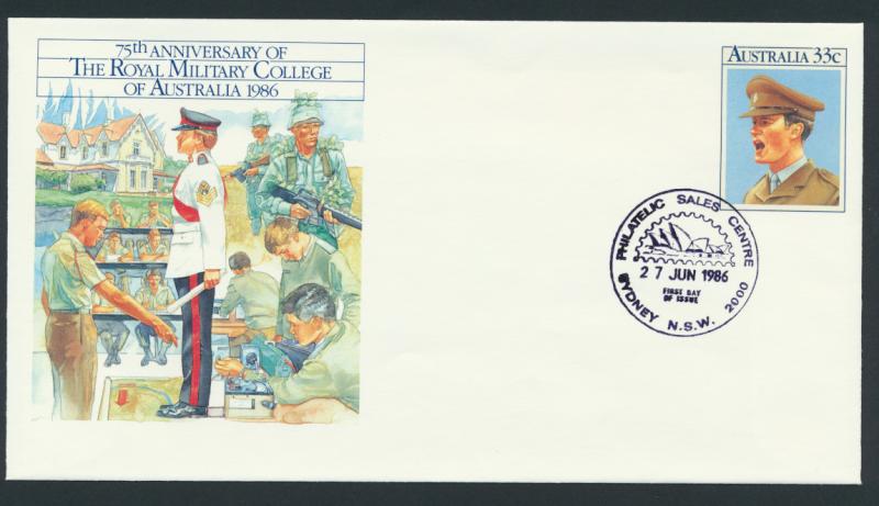 Australia PrePaid Envelope 1986 75th Anniversary Royal Military College