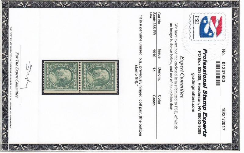 348 Linepair VF OG never hinged PF cert wirth rich color cv $ 650 ! see pic !