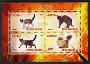 RWANDA - 2013 - Domestic Cats #1 - Perf 4v Sheet - MNH - Private Issue