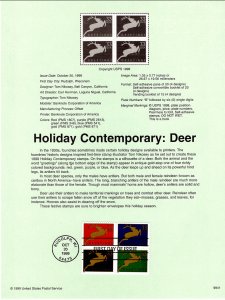 US SP1332 Christmas Reindeer 3359a Souvenir Page FDC