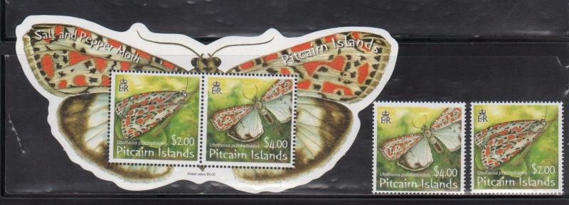 Pitcairn Island 650-51A Butterflies Mint NH