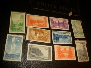 rlivory US #756-65  national parks imperf MINT  CV$25
