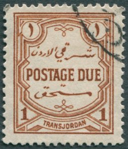 Transjordan 1929 1m red-brown Perf 14 Postage Due SGD189 used