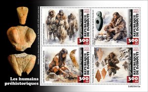 DJIBUTI - 2023 - Prehistoric Humans - Perf 4v Sheet - Mint Never Hinged