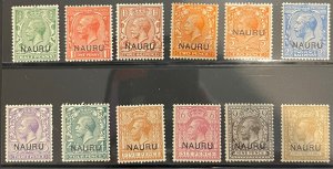 Nauru, 1916-1923, SC 1-12, MLH, Very Fine Set