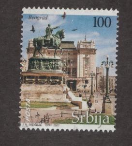 Serbia Srbija - Sc #373 - '100' Architecture - Mint Light Hinged stamp Cv$5.25