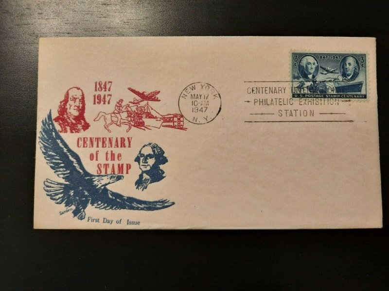 1947 Washington Franklin Cachet Centenary Philatelic Exhibition Aux New York NY