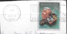 US used stamp on cut corner  - #2703 - Wulfenite