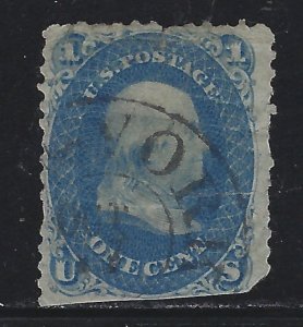 Scott # 63  Lot E129  1c Franklin  blue   Used