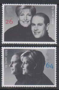 Great Britain,  Prince Edward and Sophie Rhys-Jones (SC# 1887-1888) MNH SET