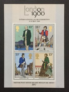 Great Britain 1979 #874a S/S, Rowland Hill-1980 Stamp Exhibition, MNH.