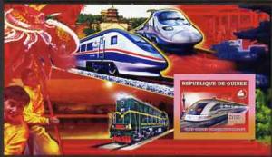 Guinea - Conakry 2006 Chinese Trains large imperf s/sheet...