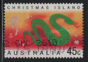 Christmas Island 2001 used Sc 430 45c Green snake Year of the Snake