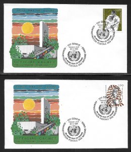 UN Geneva 126-127 Refugees UNNY Headquarters Cachet FDC