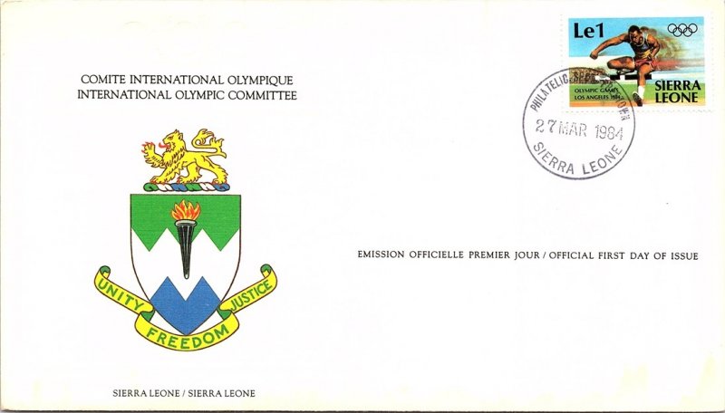 Sierra Leone, Worldwide First Day Cover, Olympics