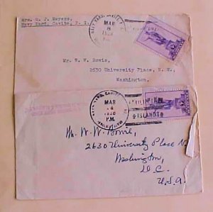 PHILIPPINES  CAVITE,HONOLULU 1938 COVERS