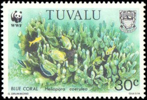 Tuvalu #617-620, Complete Set(4), 1992, World Wildlife Fund, Marine Life, Nev...