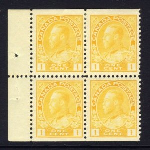 Canada Admiral #105b Part Booklet pane of 4 M 2xH 2xNH F/VF Guide Value= $50.00