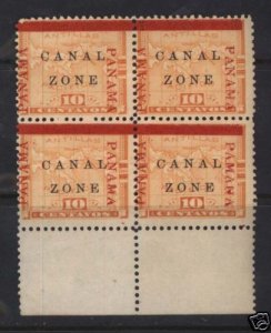 Canal Zone #13 Mint Variety Block Pamana