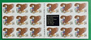 #2595a  29c EAGLE & SHIELD BOOKLET PANE OF 17 STAMPS MNH UNFOLDED, 1992