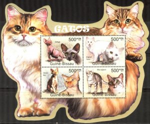 Guinea Bissau 2011 Domestic Cats Sheet MNH