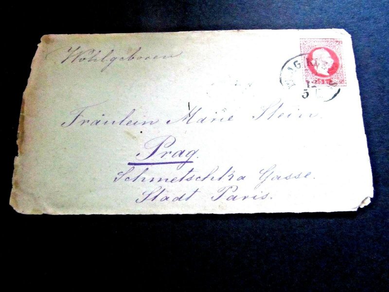 Austria Type A9 Stamped Cover, 1870 era, Franz Joseph, Toronto Dealer Advertisme 