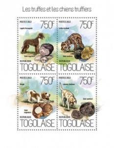 Dogs Hunde Truffes Mushrooms Pilze Champignons Animals Fauna Togo MNH stamp set