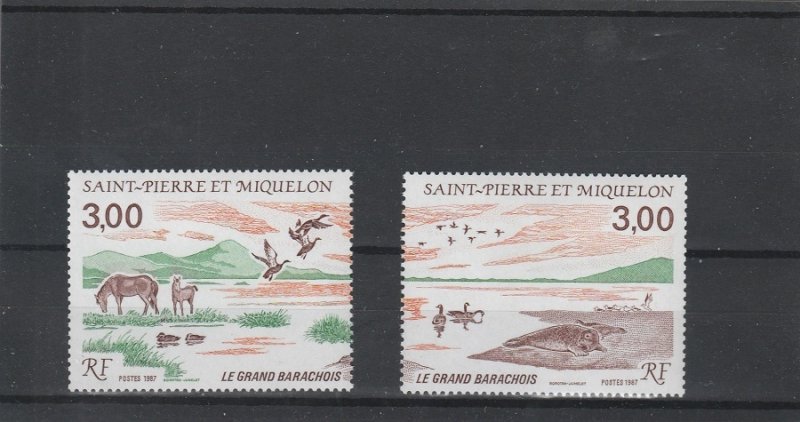 St. Pierre & Miquelon  Scott#  504-505  MNH  (1987 Nature Reserve)