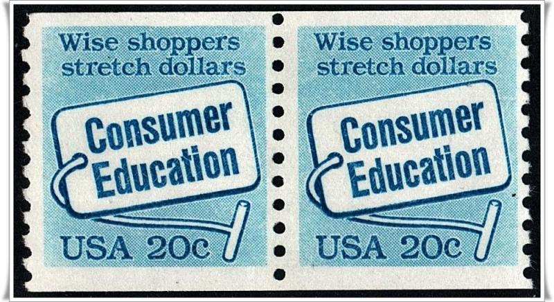SC#2005 20¢ Consumer Education Coil Pair MNH 