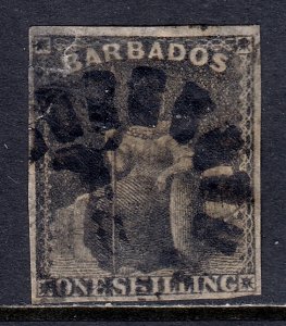 Barbados - Scott #9 - Used - Spacefiller with faults - SCV $85