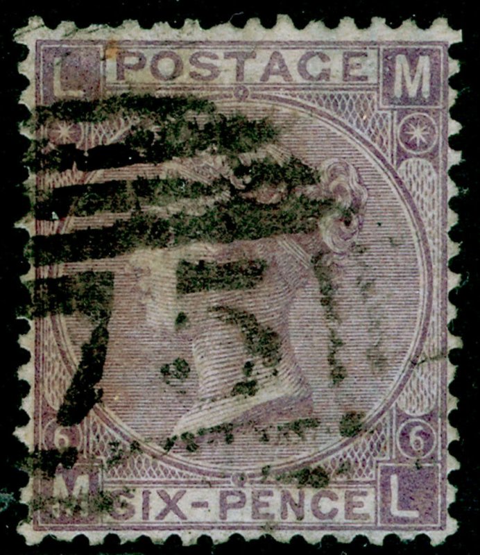 SG97, 6d lilac plate 6, USED. Cat £250. ML