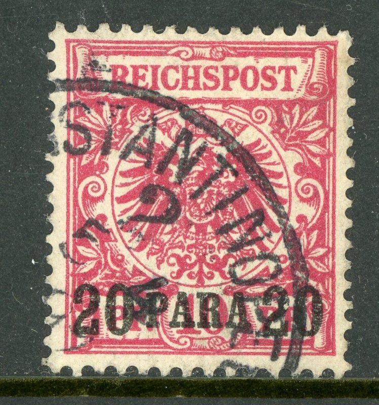 Germany 1889 Offices in Turkey 20 Para /10pf Carmine Scott # 9 VFU E841