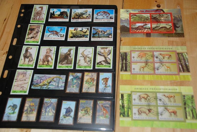 DINOSAURS STAMPS COLLECTION, PREHISTORIC REPTILES