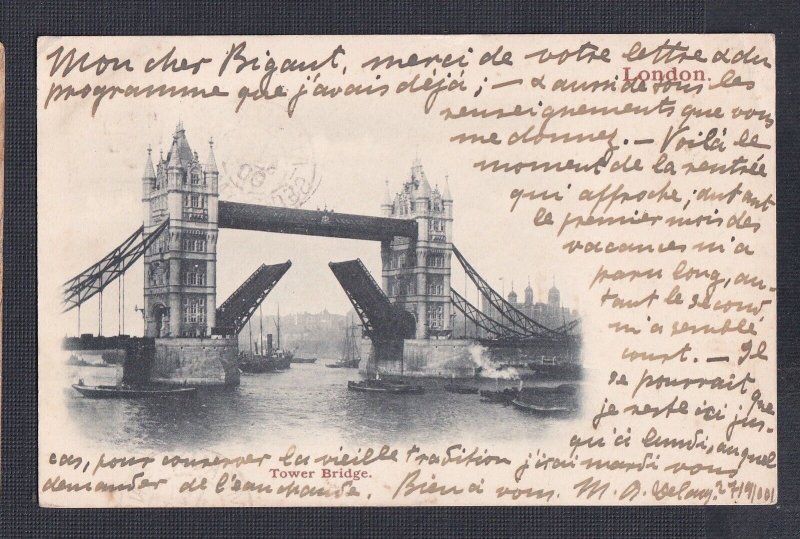 UK 1900 THREE LONDON POSTCARDS HERNE HILL SQUARED CIRCLES TO MEAUX FRANCE