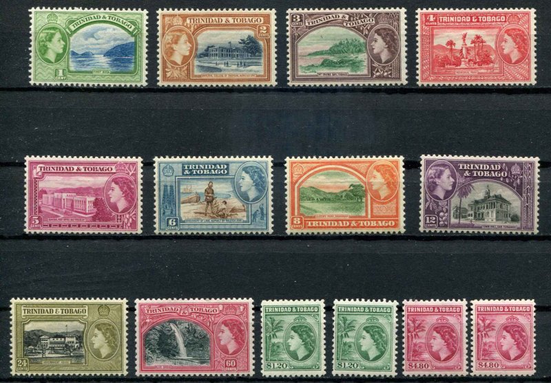 Trinidad and Tobago SC# 72-83 MH, 82a, 83a MNH QEII, Views and Scenes  set MH