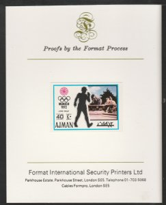 AJMAN 1971 OLYMPICS - WALK  imperf on FORMAT INT PROOF CARD