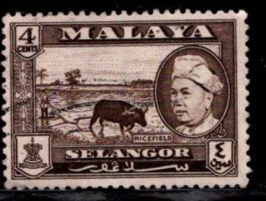 Malaya - Seleangor - #104 Ricefield/Sultan Hisamud-Din Alam Shah - Used