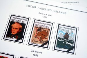 COLOR PRINTED COCOS ISLANDS 1963-2020 STAMP ALBUM PAGES (69 illustrated pages)