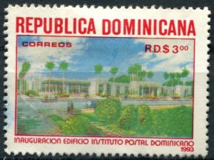 Dominican Republic Sc#1148 Used, 3p red & multi, Opening of New National Post...