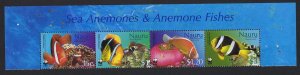 Nauru WWF Anemonefish Top Strip of 4v 2003 MNH SC#514-517 SG#566-569 MI#553-556