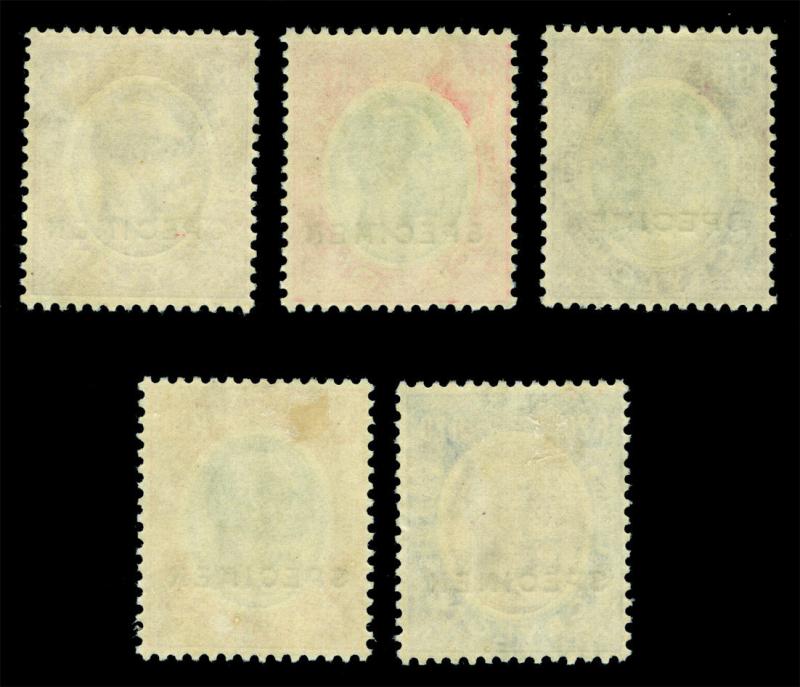 CEYLON 1927  KGV chalk surface paper set - SPECIMEN - perf. SG 363s-67s mint MLH