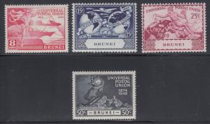 Brunei Sc 79/228 MLH. 1949-1977 issues, 3 cplt sets