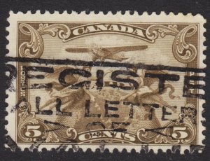 Canada Scott C1 F to VF used. Beautiful promotional SON cancel. Register mail.