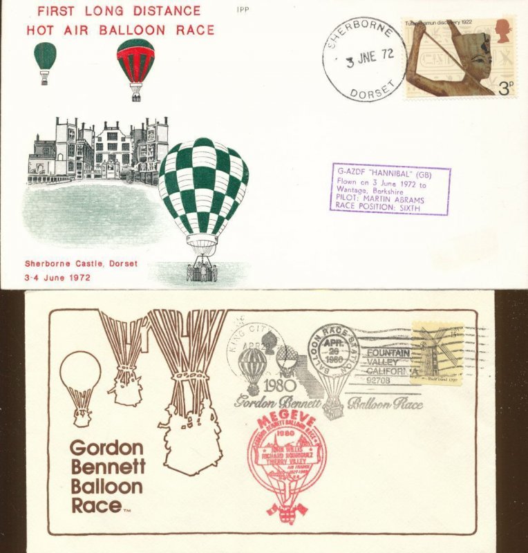 Switzerland GB USA Balloon Covers + Signed (11 Items) CP821