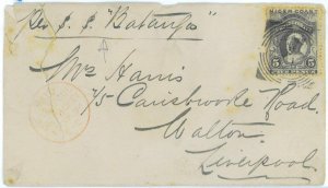 BK1814 - NIGER - Postal History -  COVER from OLD-CALABARE to LIVERPOOL 1894