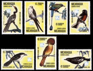 Nicaragua 1989 BIRDS Scott #C1172-C1178 Mint Never Hinged