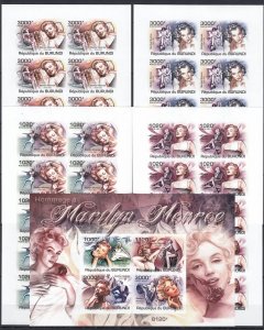 A1360 Imperf 2011 Burundi Marilyn Monroe Famous People Cinema ! 1Kb+10Set Mnh