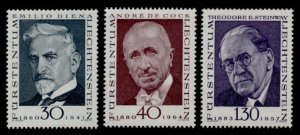 Liechtenstein 509-11 MNH Pioneers of Philately, Emilio Diena, Theodore Steinway