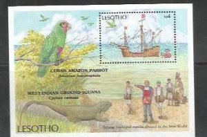 LESOTHO  - 1992 - Reaching The New World - Perf Souv Sheet - Mint Never Hinged