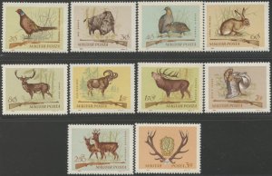 HUNGARY Sc#1626-1635 1964 Hunting Complete Set OG Mint Lightly Hinged